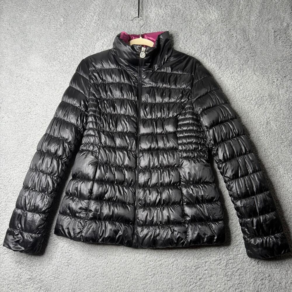 Inc International Concepts Jacket Women’s Large Black Puffer Zip Up